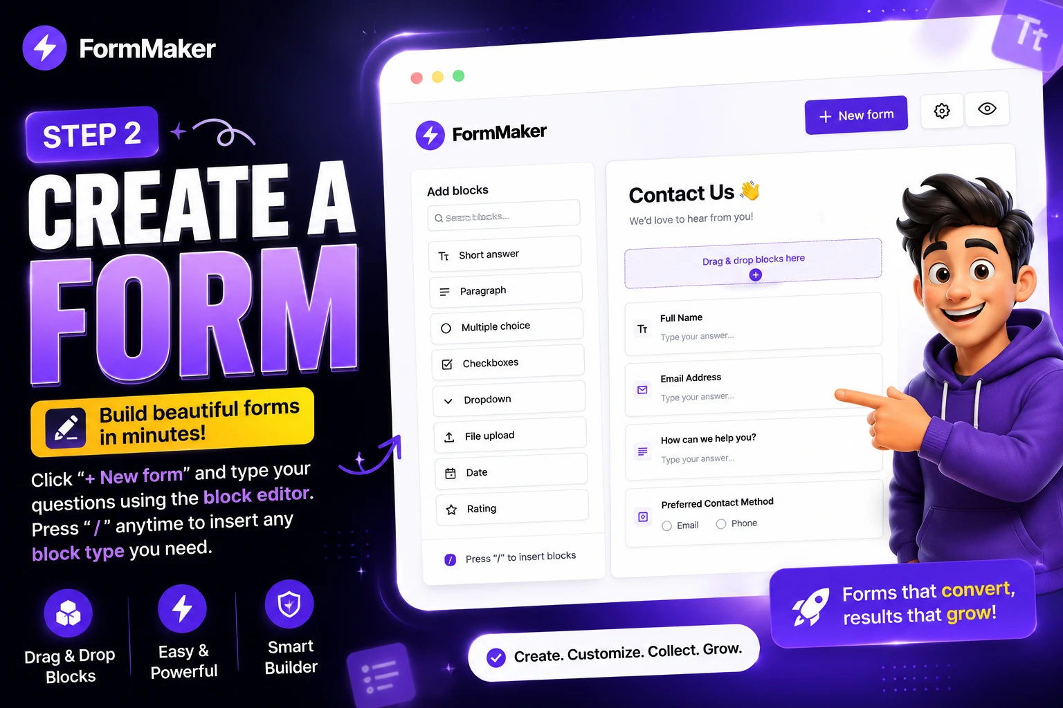 Step 2: Create a form
